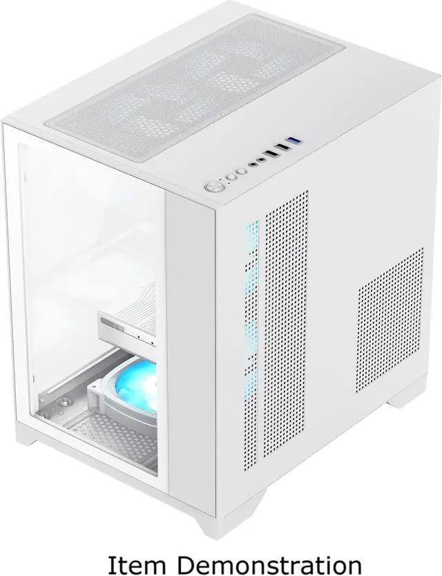 Alt view image 4 of 11 - GAMEMAX INFINITY MINI White Tempered Glass USB3.0 PC Case-Supports Flex-ATX/Mini-ITX - Fans Not Included