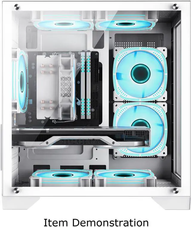 Alt view image 5 of 11 - GAMEMAX INFINITY MINI White Tempered Glass USB3.0 PC Case-Supports Flex-ATX/Mini-ITX - Fans Not Included