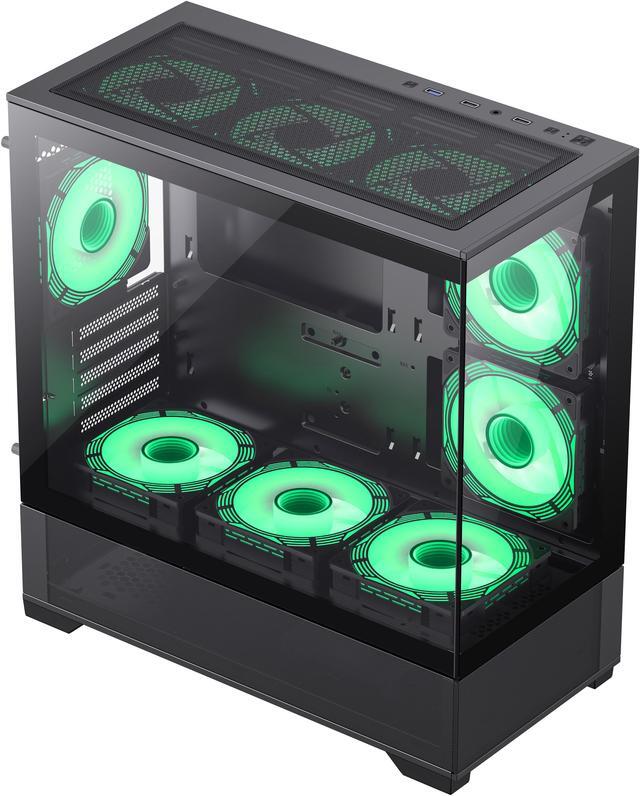 Alt view image 3 of 16 - GAMEMAX VISTA MB Black USB3.0 Micro-ATX Tower Tempered Glass Computer Case. Fan is Not Included.