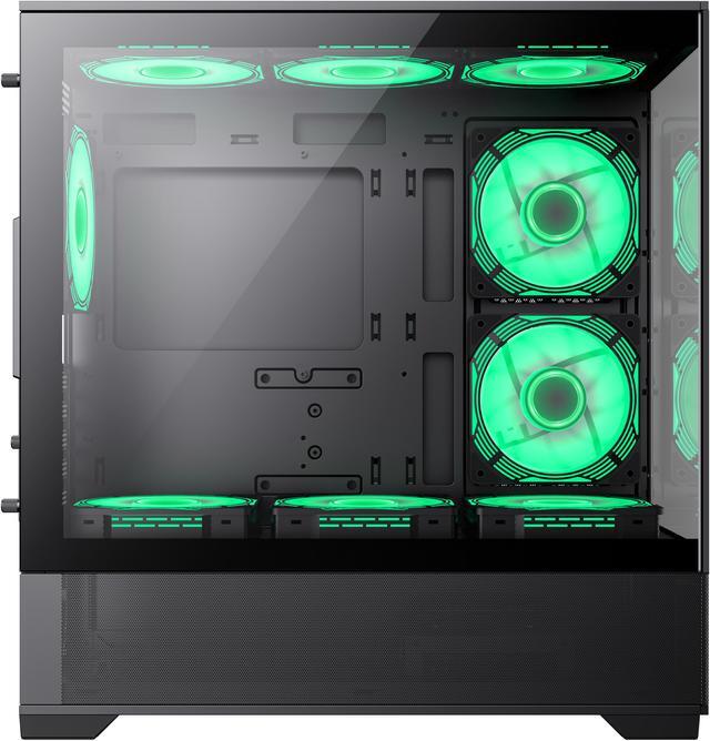 Alt view image 4 of 16 - GAMEMAX VISTA MB Black USB3.0 Micro-ATX Tower Tempered Glass Computer Case. Fan is Not Included.