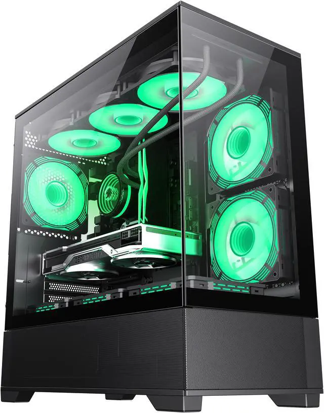 Alt view image 15 of 16 - GAMEMAX VISTA MB Black USB3.0 Micro-ATX Tower Tempered Glass Computer Case. Fan is Not Included.