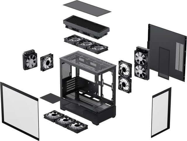 Alt view image 16 of 16 - GAMEMAX VISTA MB Black USB3.0 Micro-ATX Tower Tempered Glass Computer Case. Fan is Not Included.