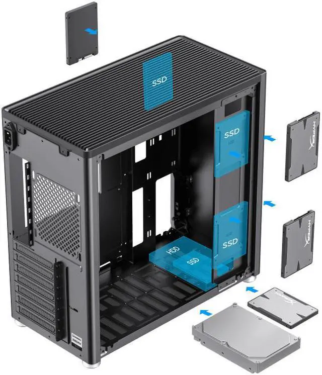 Alt view image 14 of 14 - GAMEMAX MESHBOX Black ATX Deskop Chassis-Micro ATX / ATX / Mini ITX/ DTX- Fully Mesh Side Panel