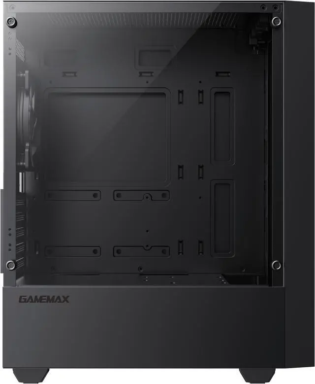 Alt view image 7 of 12 - GAMEMAX Storm WH Black Micro-ATX Gaming Case-Pre-installed 1x  Autoflow Rainbow LED Fan  x Rear Pre-Installed