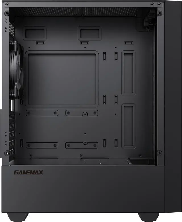 Alt view image 8 of 12 - GAMEMAX Storm WH Black Micro-ATX Gaming Case-Pre-installed 1x  Autoflow Rainbow LED Fan  x Rear Pre-Installed