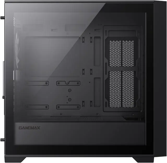 Alt view image 12 of 14 - GameMax Defender Mesh Black USB3.0 Micro-ATX Gaming PC Computer Case, Pre-installed 4x ARGB Fan, Support 4000 Series GPU and 360mm AIO