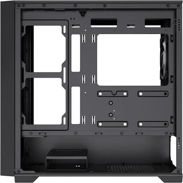Alt view image 14 of 14 - GameMax Defender Mesh Black USB3.0 Micro-ATX Gaming PC Computer Case, Pre-installed 4x ARGB Fan, Support 4000 Series GPU and 360mm AIO