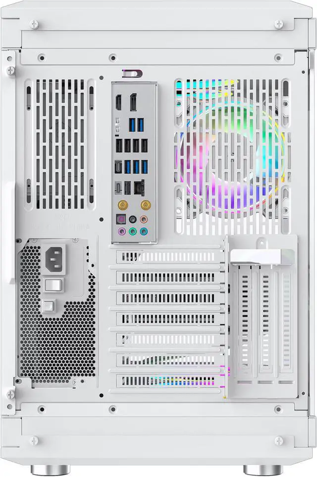 Alt view image 7 of 14 - GAMEMAX HYPE White USB3.0/Type C Panoramic Tempered Glass ATX Mid-Tower PC case w/3 xARGB Fans(Pre-Installed)