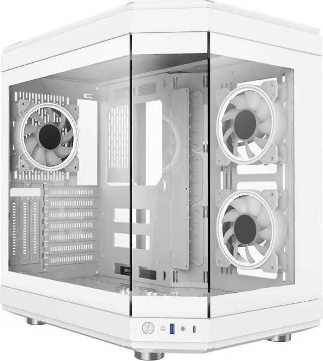 Alt view image 14 of 14 - GAMEMAX HYPE White USB3.0/Type C Panoramic Tempered Glass ATX Mid-Tower PC case w/3 xARGB Fans(Pre-Installed)
