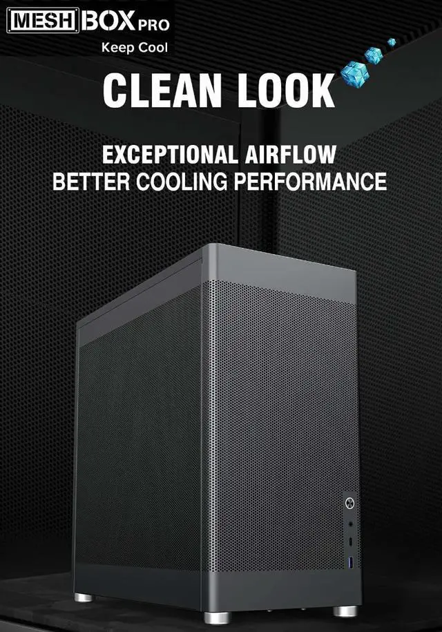 Alt view image 2 of 12 - GAMEMAX MeshBox PRO ATX Chassis-Black