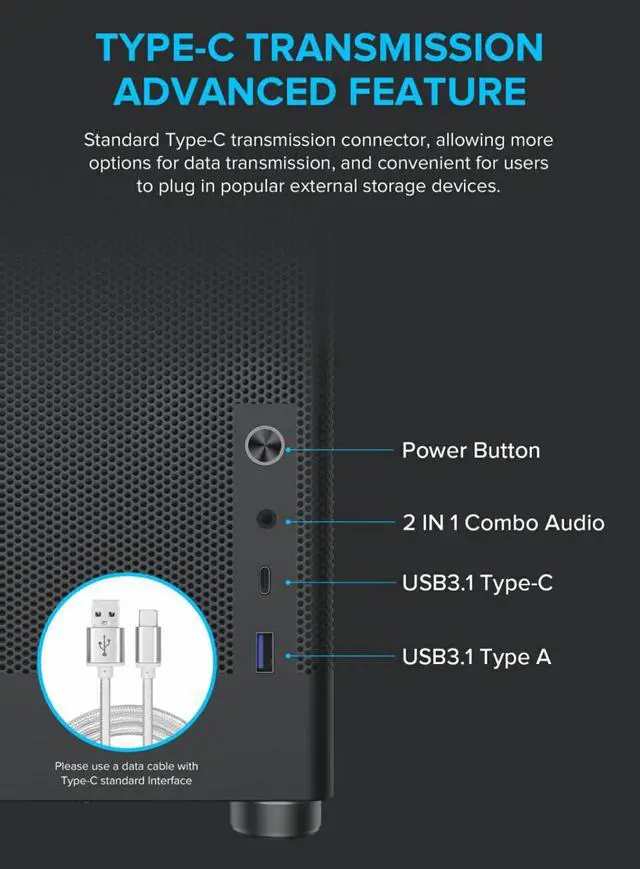 Alt view image 5 of 12 - GAMEMAX MeshBox PRO ATX Chassis-Black