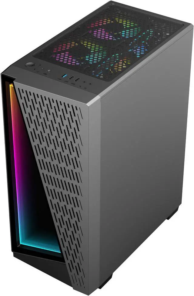 GAMEMAX Prism Premium Black Mid Tower USB3.0 Tempered Glass ATX Gaming ...