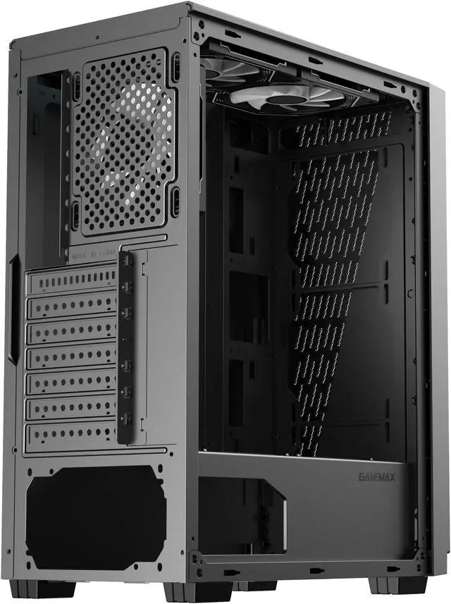 GAMEMAX Prism Premium Black Mid Tower USB3.0 Tempered Glass ATX Gaming ...