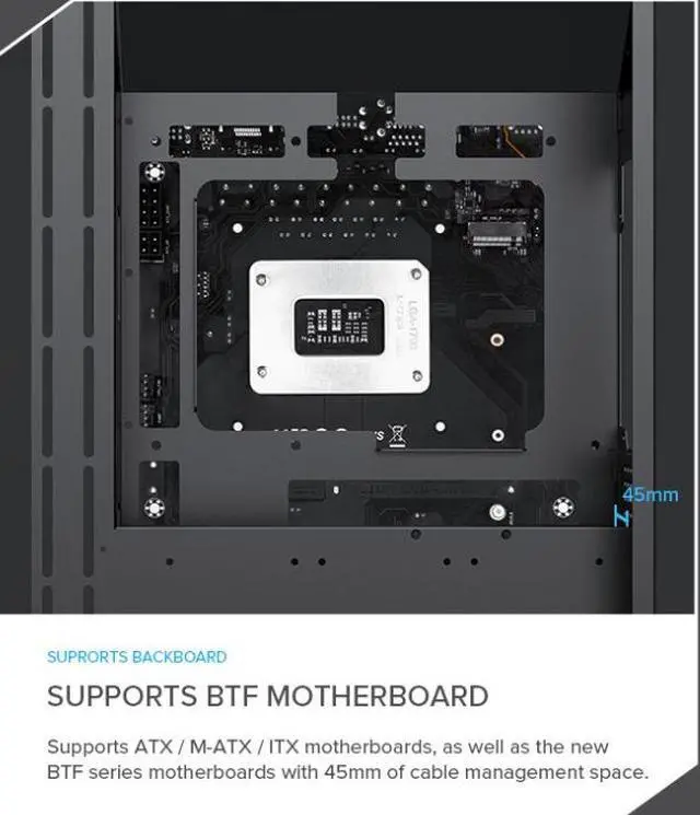 Alt view image 4 of 12 - GAMEMAX Infinity Plus Black USB3.0 / Type C ATX Mid-Tower Gaming Computer Case w/3 x Tempered Glass Side Panel (Fans Not Included). Support 4000 Series GPU and 360mm AIO