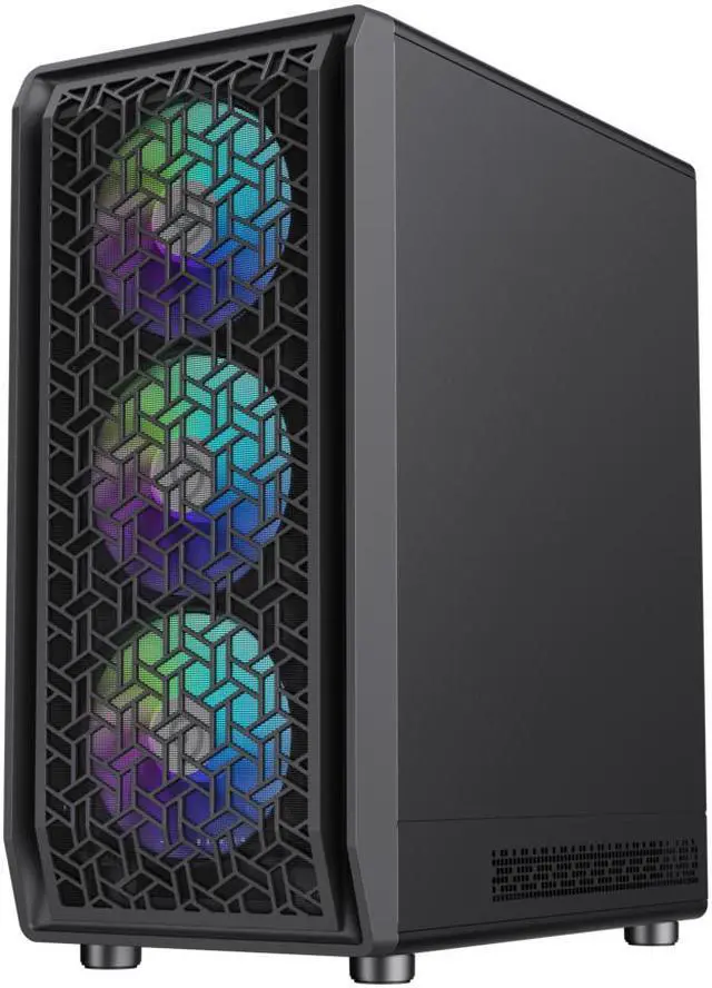 Alt view image 6 of 11 - GAMEMAX Forge MB Premium USB3.0 + Type C Black Tempered Glass Micro ATX Computer Gaming Case w/4 x ARGB Fans Pre-Installed