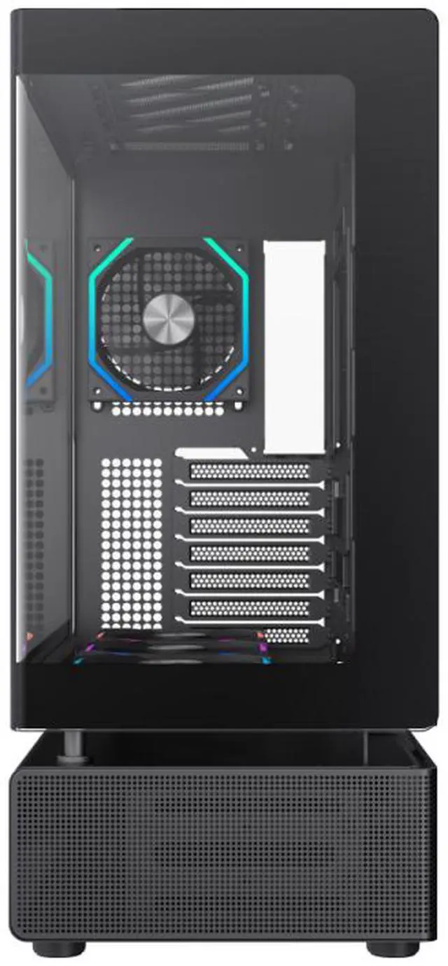 Alt view image 3 of 15 - GAMEMAX Infinity N80 BK Black Curved Tempered Glass USB3.0/Type C ATX Mid Tower Case w/6 PWM ARGB Fans (Pre-Installed)
