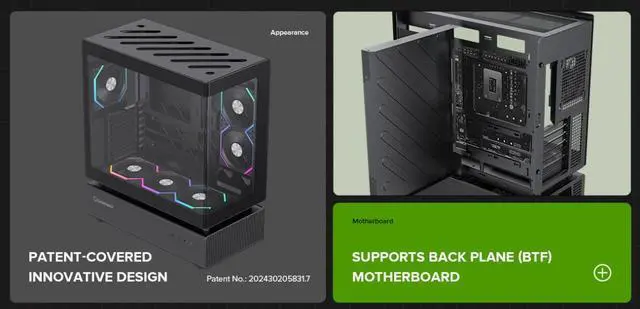 Alt view image 4 of 15 - GAMEMAX Infinity N80 BK Black Curved Tempered Glass USB3.0/Type C ATX Mid Tower Case w/6 PWM ARGB Fans (Pre-Installed)