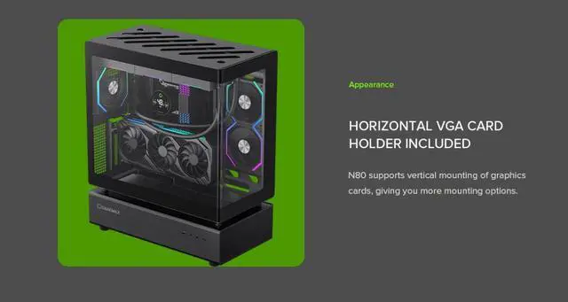 Alt view image 11 of 15 - GAMEMAX Infinity N80 BK Black Curved Tempered Glass USB3.0/Type C ATX Mid Tower Case w/6 PWM ARGB Fans (Pre-Installed)
