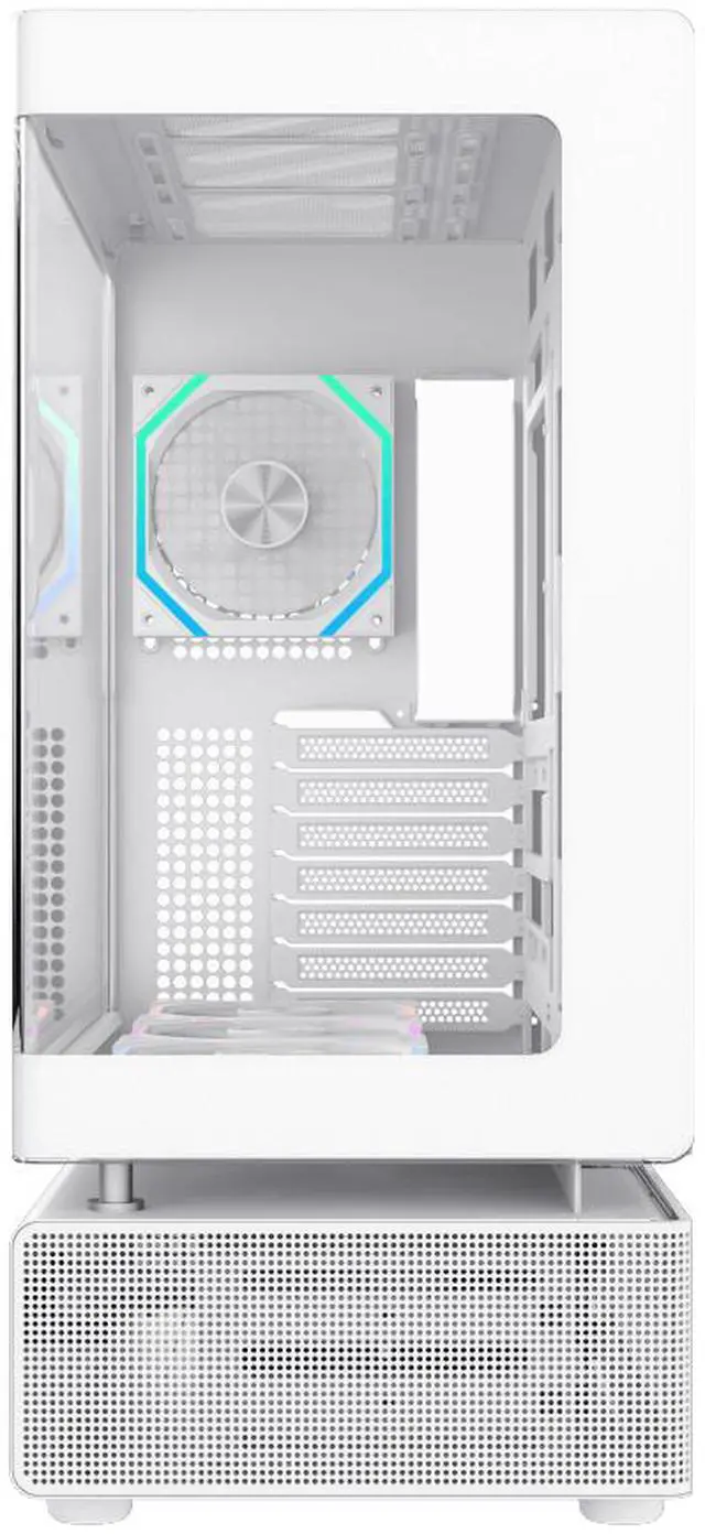 Alt view image 3 of 16 - GAMEMAX Infinity N80 WH White Curved Tempered Glass USB3.0/Type C ATX Mid Tower Case w/6 PWM ARGB Fans (Pre-Installed)