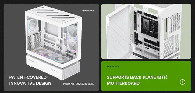 Alt view image 4 of 16 - GAMEMAX Infinity N80 WH White Curved Tempered Glass USB3.0/Type C ATX Mid Tower Case w/6 PWM ARGB Fans (Pre-Installed)
