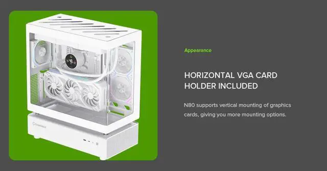 Alt view image 7 of 16 - GAMEMAX Infinity N80 WH White Curved Tempered Glass USB3.0/Type C ATX Mid Tower Case w/6 PWM ARGB Fans (Pre-Installed)