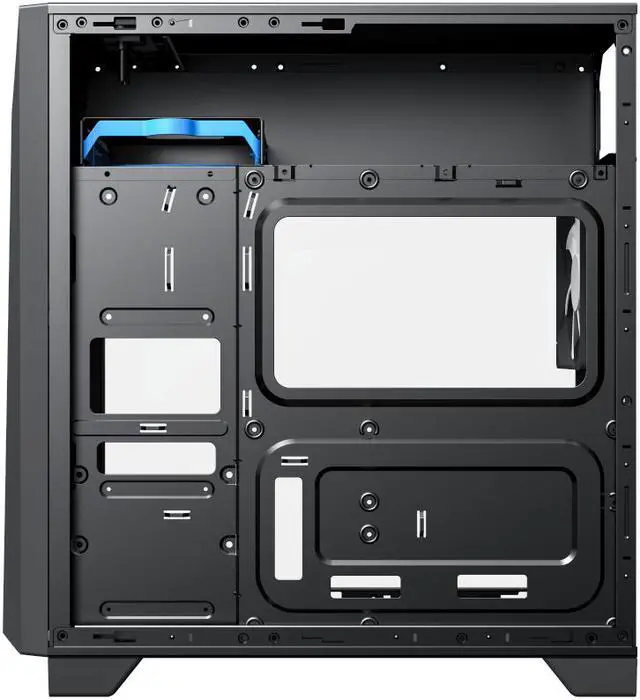 Alt view image 7 of 10 - GAMEMAX Gamemax Nova N6 Black Steel / Tempered Glass ATX Mid Tower Gaming Computer Case