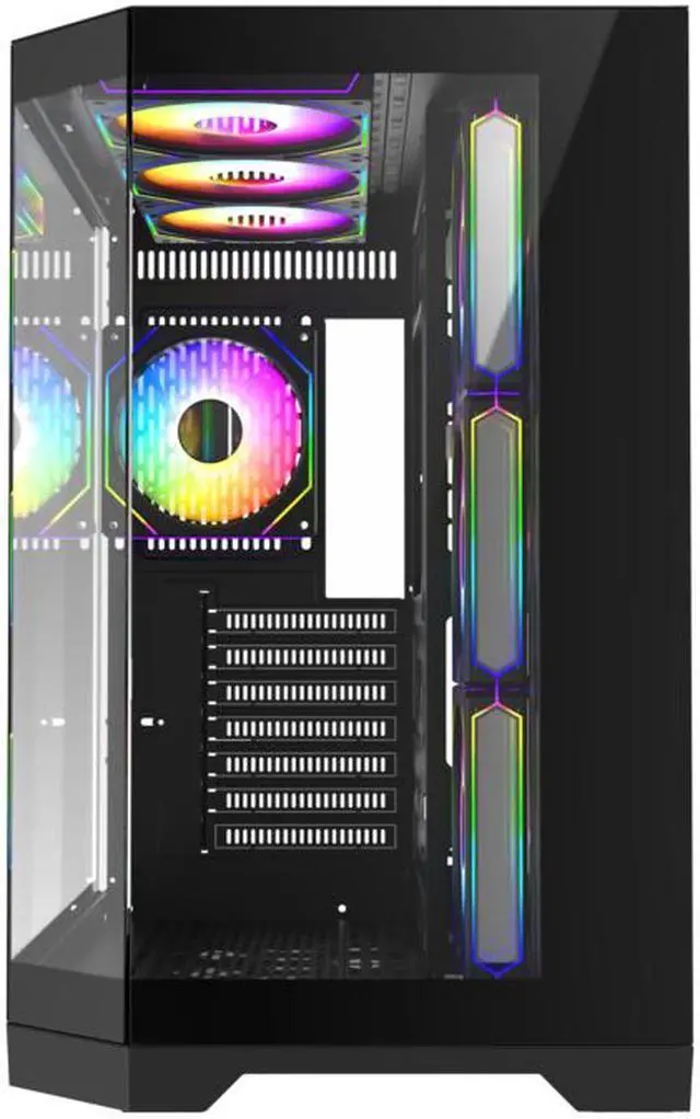 Alt view image 4 of 11 - GAMEMAX HYPE-A Black USB3.0 Mid-Tower ATX Tempered Glass Computer Case w/4 x PWM ARGB Fans (3 x MB side, 1 x Rear) Pre-Installed, Support 4090 GPU and 360mm AIO