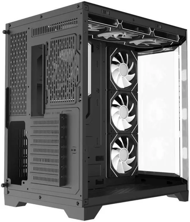 Alt view image 9 of 11 - GAMEMAX HYPE-A Black USB3.0 Mid-Tower ATX Tempered Glass Computer Case w/4 x PWM ARGB Fans (3 x MB side, 1 x Rear) Pre-Installed, Support 4090 GPU and 360mm AIO