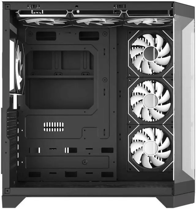 Alt view image 10 of 11 - GAMEMAX HYPE-A Black USB3.0 Mid-Tower ATX Tempered Glass Computer Case w/4 x PWM ARGB Fans (3 x MB side, 1 x Rear) Pre-Installed, Support 4090 GPU and 360mm AIO