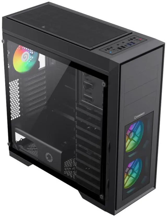 Alt view image 14 of 19 - GAMEMAX MASTER 2 Black Tempered Glass USB3.0 and Type C Full Tower ATX Computer Case w/3 x ARGB Fans (Pre-Installed), Support 4090TI GPU and 360mm AIO
