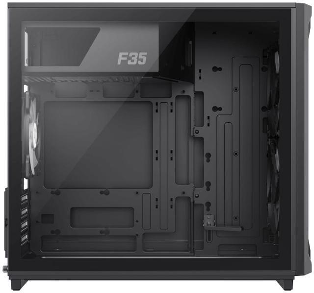 Alt view image 7 of 13 - GAMEMAX F35 BW Black USB3.0 /Type C Micro-ATX Gaming PC Tempered Glass Computer Case, Pre-installed 3x ARGB Fan