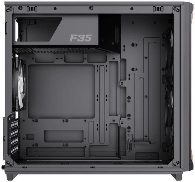 Alt view image 8 of 13 - GAMEMAX F35 BW Black USB3.0 /Type C Micro-ATX Gaming PC Tempered Glass Computer Case, Pre-installed 3x ARGB Fan
