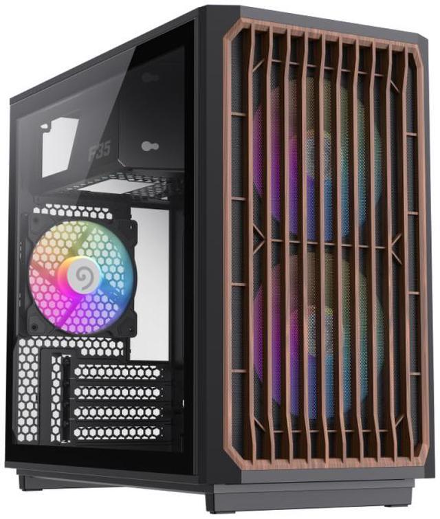 Main image of GAMEMAX F35 BW Black USB3.0 /Type C Micro-ATX Gaming PC Tempered Glass Computer Case, Pre-installed 3x ARGB Fan