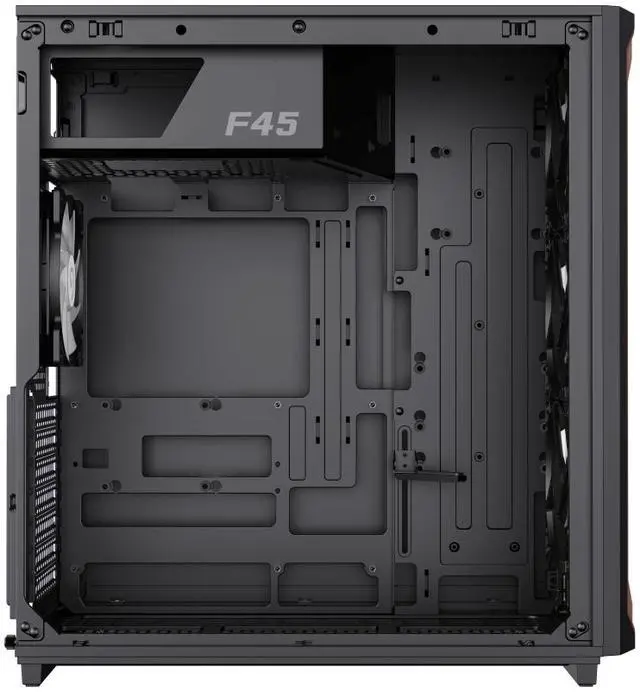 Alt view image 8 of 14 - GAMEMAX F45 BW Black USB3.0 /Type C ATX Mid Tower Gaming Computer Case w/l Tempered Glass Panel and 4 x ARGB 120mm Fans (Pre-Installed), Support 360mm AIO