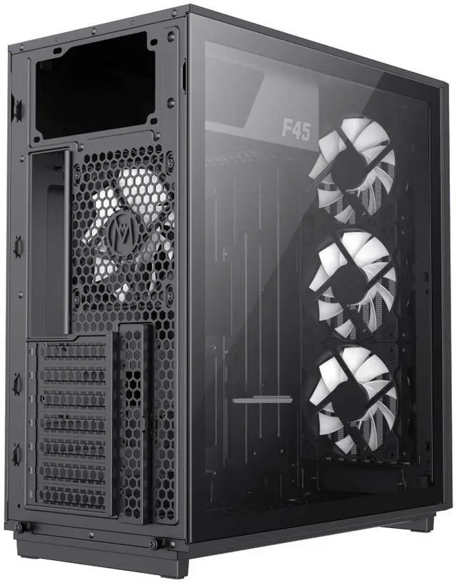 Alt view image 10 of 14 - GAMEMAX F45 BW Black USB3.0 /Type C ATX Mid Tower Gaming Computer Case w/l Tempered Glass Panel and 4 x ARGB 120mm Fans (Pre-Installed), Support 360mm AIO