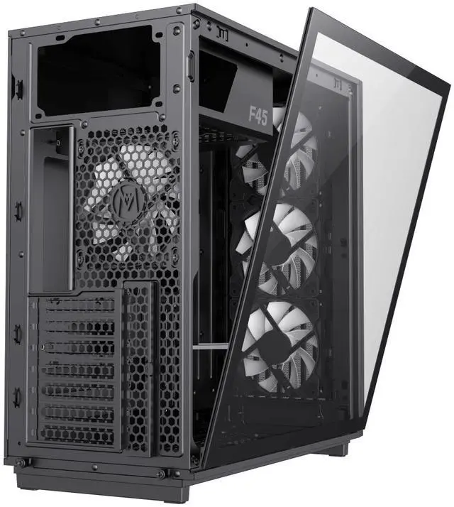 Alt view image 11 of 14 - GAMEMAX F45 BW Black USB3.0 /Type C ATX Mid Tower Gaming Computer Case w/l Tempered Glass Panel and 4 x ARGB 120mm Fans (Pre-Installed), Support 360mm AIO