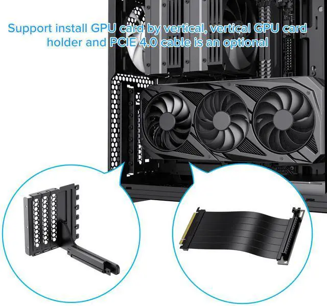 Alt view image 13 of 14 - GAMEMAX F45 BW Black USB3.0 /Type C ATX Mid Tower Gaming Computer Case w/l Tempered Glass Panel and 4 x ARGB 120mm Fans (Pre-Installed), Support 360mm AIO