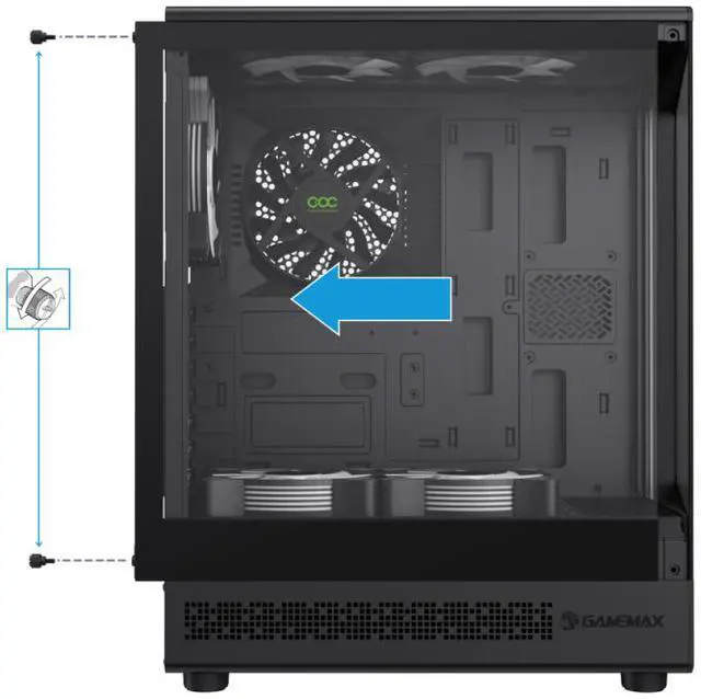 Alt view image 7 of 13 - GAMEMAX Vista COC AB Black ATX Mid Tower Case (Computer Cases - ATX Form)