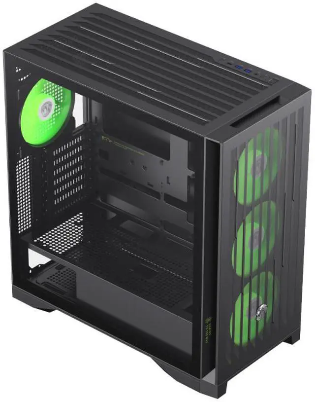 Alt view image 2 of 10 - GAMEMAX Mid Tower Gaming Case LEADER 2 BK Leader 2 BK Black case. Comprehensive Compatibility: Supports E-ATX motherboards, 425mm GPUs, 420mm radiators, 245mm PSUs, and 185mm air coolers.
