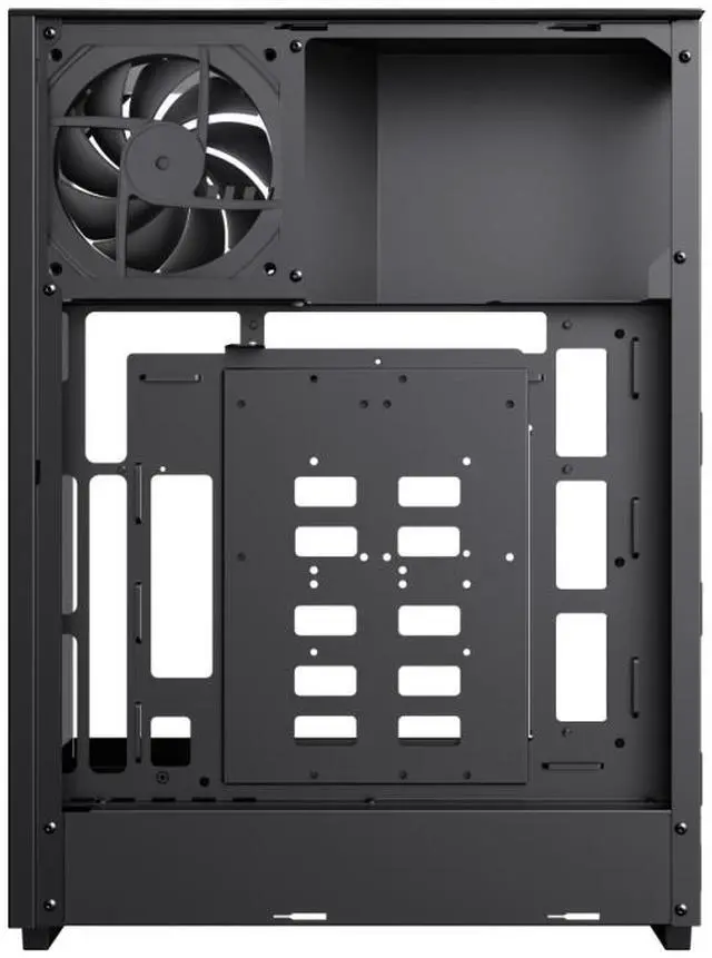 Alt view image 10 of 11 - GAMEMAX T20 BK Black case. Three-sided tempered glass offers a full, unobstructed view of your hardware. 90° rotated motherboard layout enhances airflow using the natural Stack Effect.