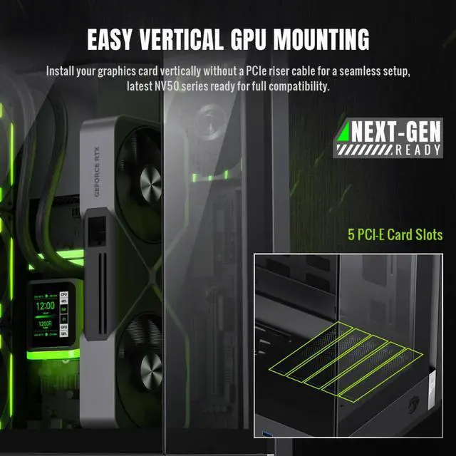 Alt view image 6 of 11 - GAMEMAX T20 BK Black case. Three-sided tempered glass offers a full, unobstructed view of your hardware. 90° rotated motherboard layout enhances airflow using the natural Stack Effect.