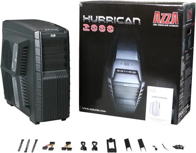 Alt view image 9 of 9 - AZZA Hurrican 2000 CSAZ-2000 Black SECC Japanese Steel ATX Full Tower Computer Case