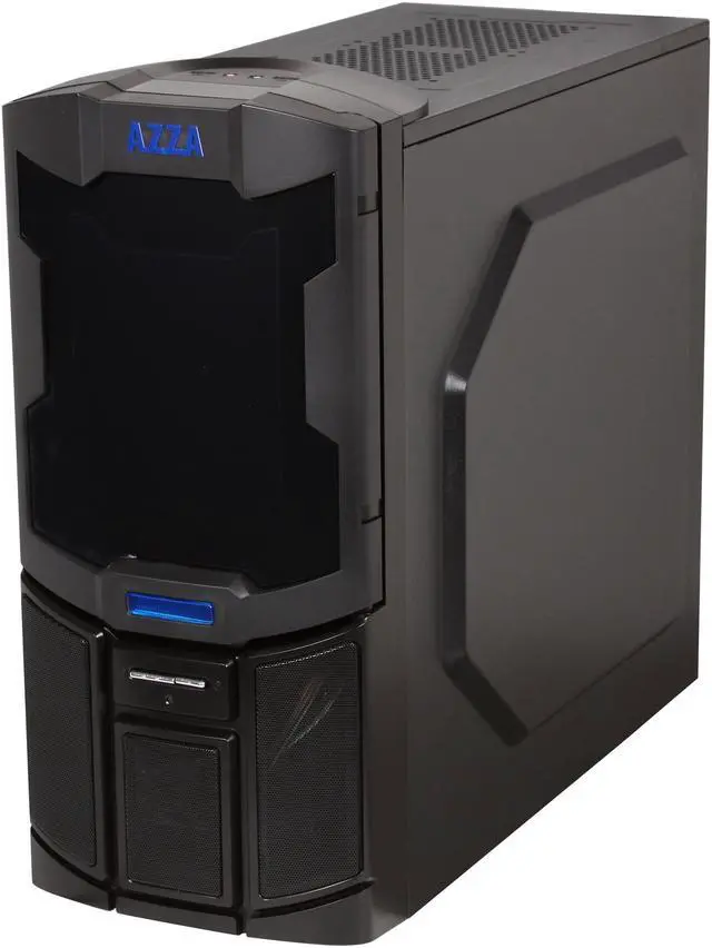 Alt view image 3 of 10 - AZZA Spartan CSAZ-102E Black SECC Steel ATX Mid Tower Computer Case