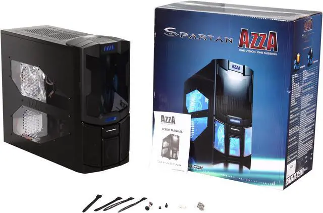 Alt view image 10 of 10 - AZZA Spartan CSAZ-102E Black SECC Steel ATX Mid Tower Computer Case