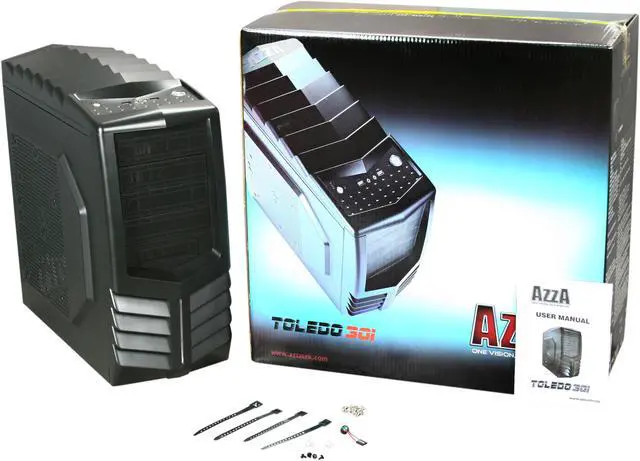 Alt view image 10 of 10 - AZZA Toledo 301 (CSAZ-301) Black SECC Steel ATX Mid Tower Computer Case