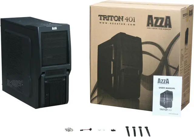 Alt view image 10 of 10 - AZZA Triton 401 Black SECC Steel ATX Mid Tower Computer Case
