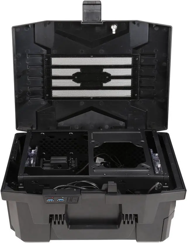 Alt view image 7 of 8 - AZZA CSAZ-105 Black / Red SECC Mini-ITX Computer Case Regular PS2 ATX power supply Power Supply