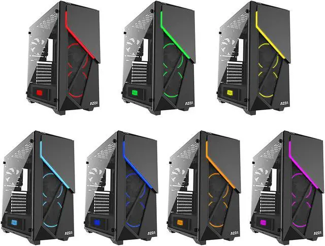 Alt view image 6 of 6 - AZZA CSAZ-310 Inferno 310 Black ATX Mid Tower Computer Case with 2x HURRICANE RGB Fan