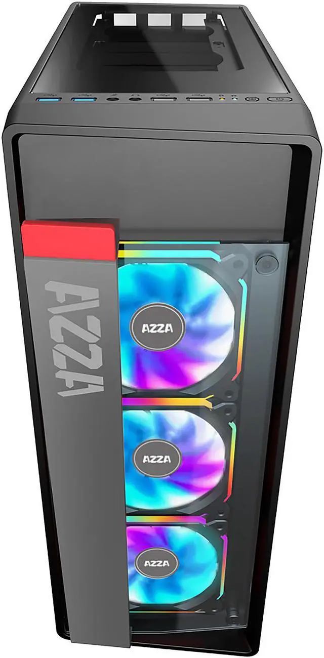 Alt view image 3 of 7 - AZZA Obsidian 270 CSAZ-270 Black Steel / Tempered Glass ATX Mid Tower Computer Case