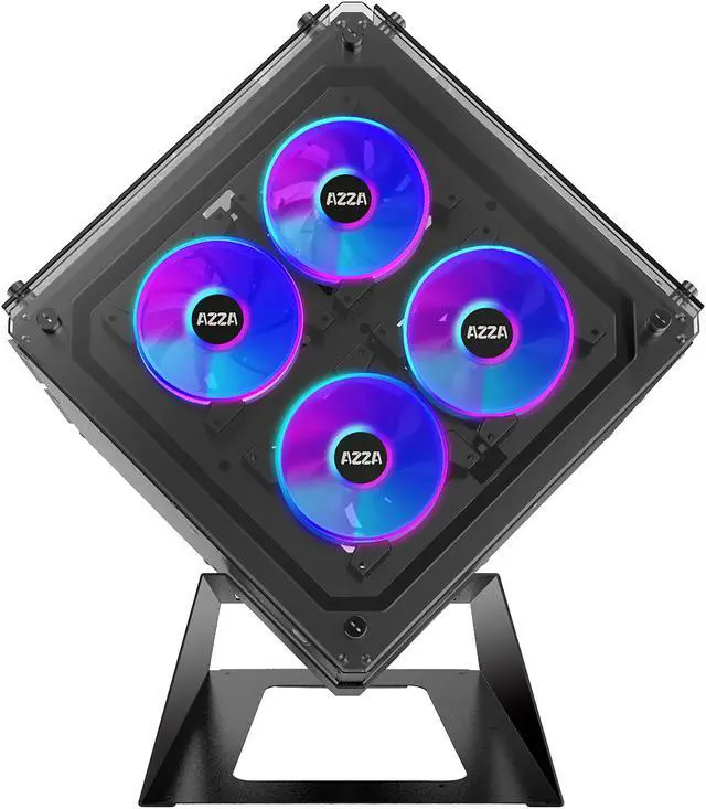 Alt view image 3 of 7 - AZZA Cube 802 CSAZ-802 Black SPCC ATX Cube Case Computer Case